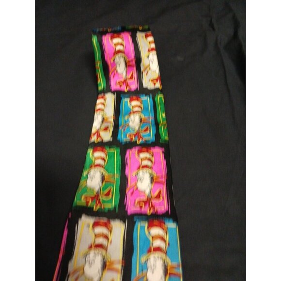 Vintage 1994 Seuss Wear Cat In The Hat 100% Silk Mens Tie Dr Seuss - Picture 2 of 6